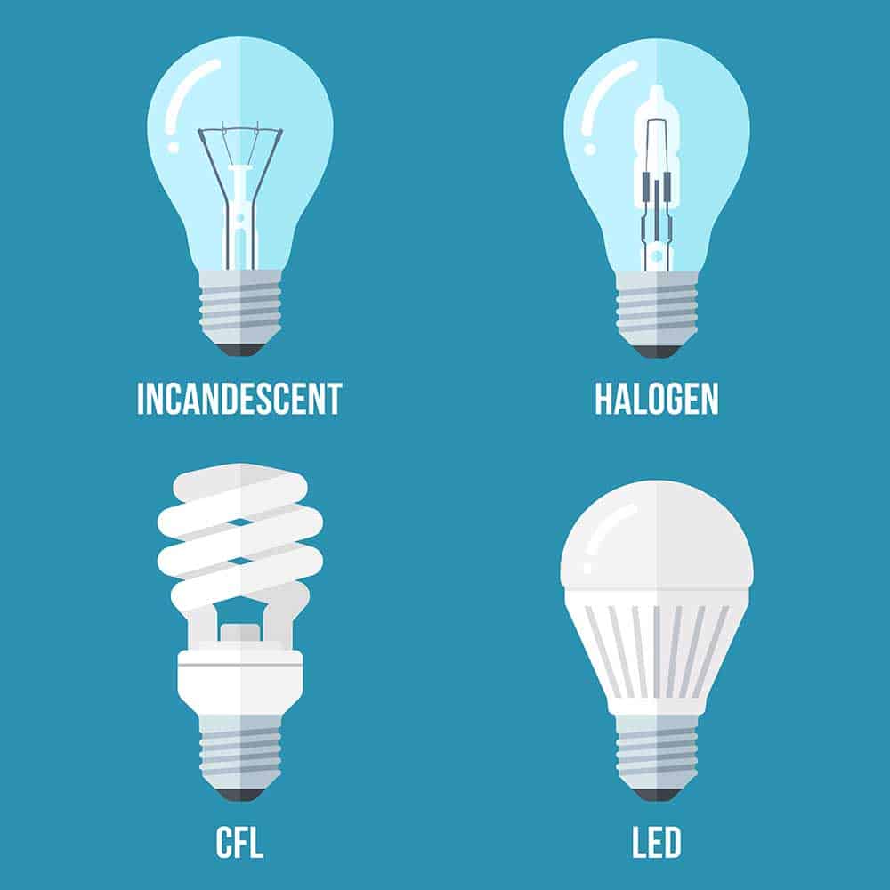 An illustration of the major light bulbs