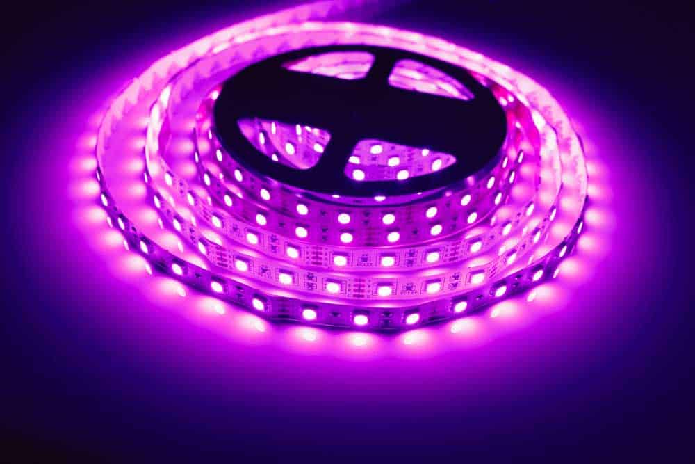 A purple LED strip
