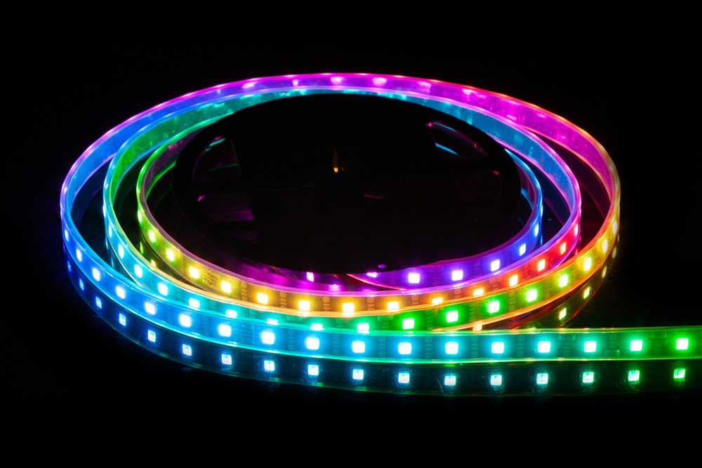 An RGB LED strip light