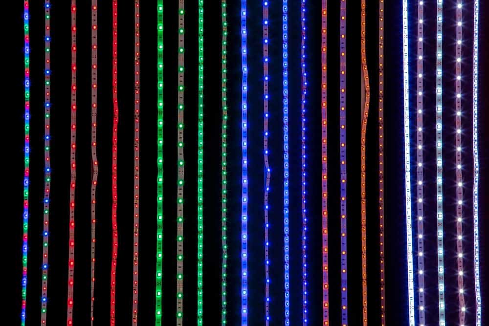 LED strip lighting in different colors