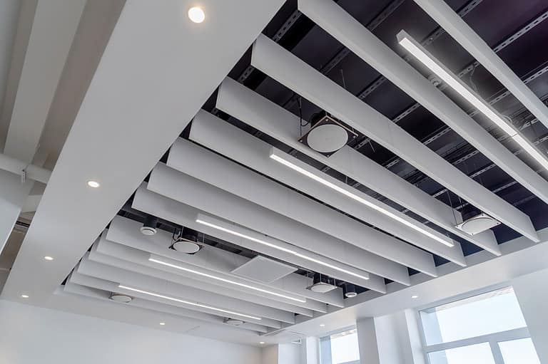 Integrated lights on ceiling