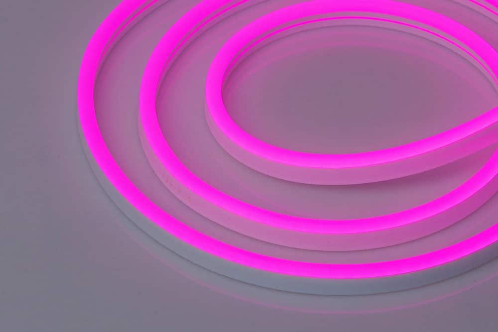 A purple neon LED strip light