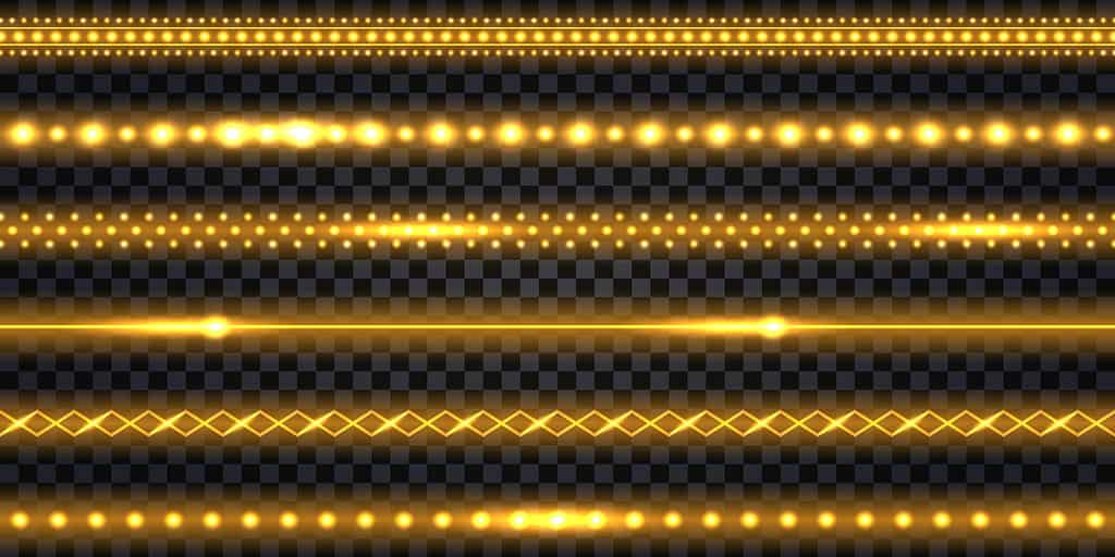 Golden neon LED strip lights