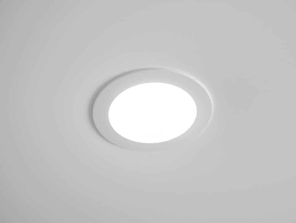 Recesses integrated LED lights on a ceiling